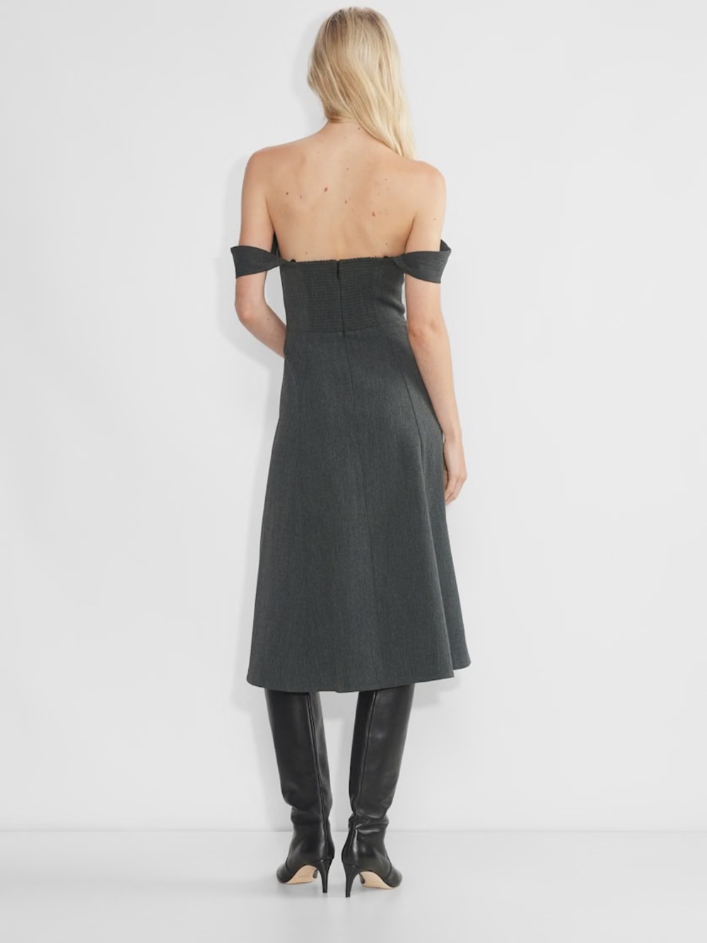 * NWT 6 * aritzia victoire dress * heathered charcoal - Picture 5 of 10